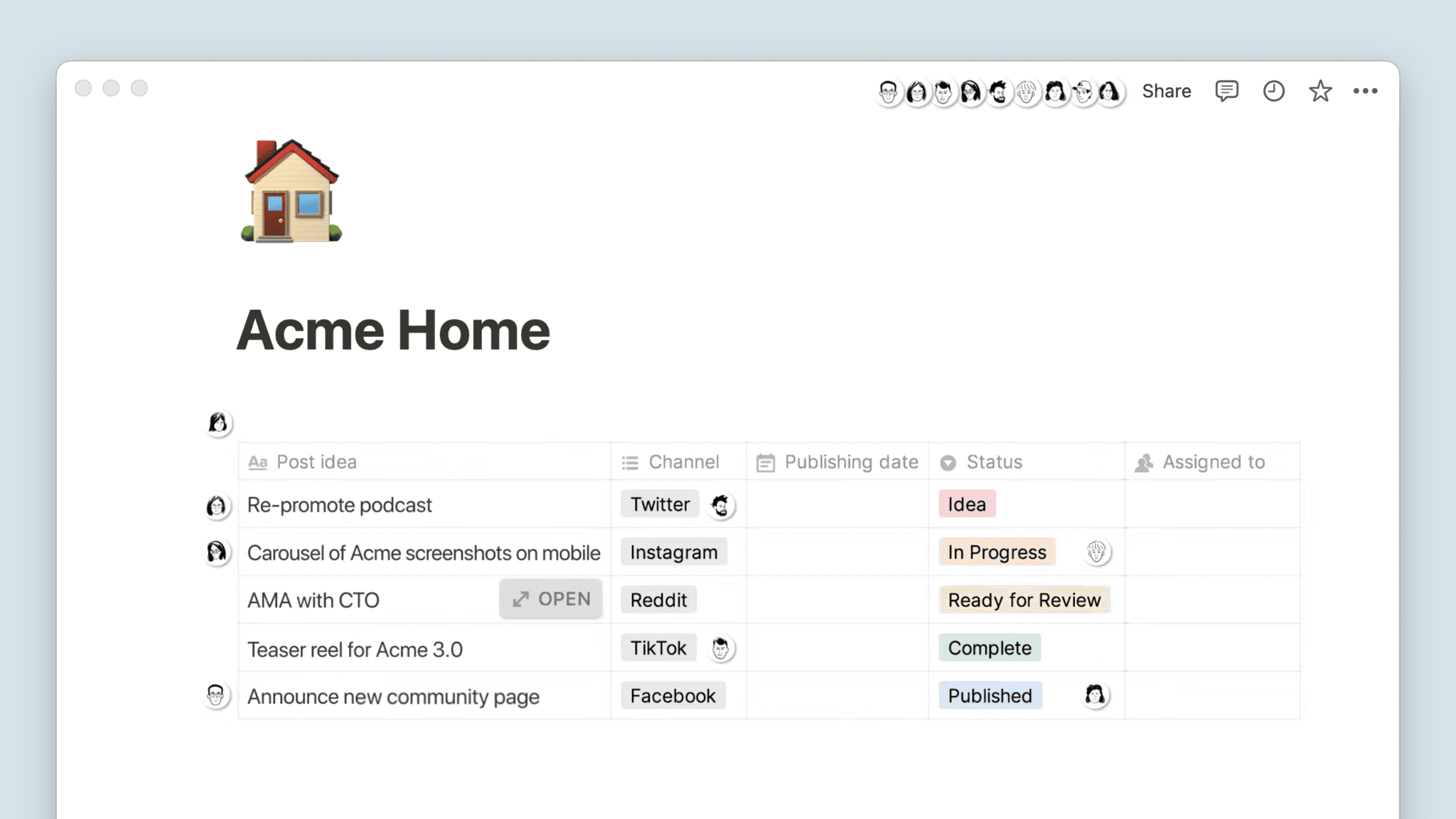 A page to gather knowlege and context for a company