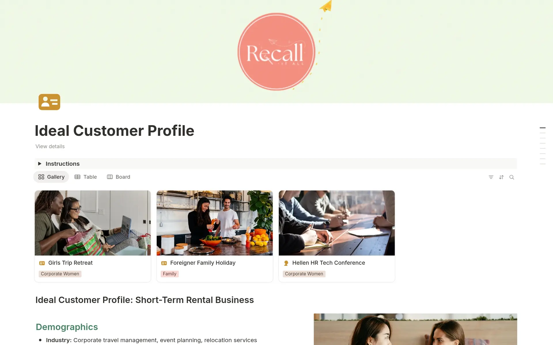 A template preview for Ideal Customer Profile Decision Maker Points Needs
