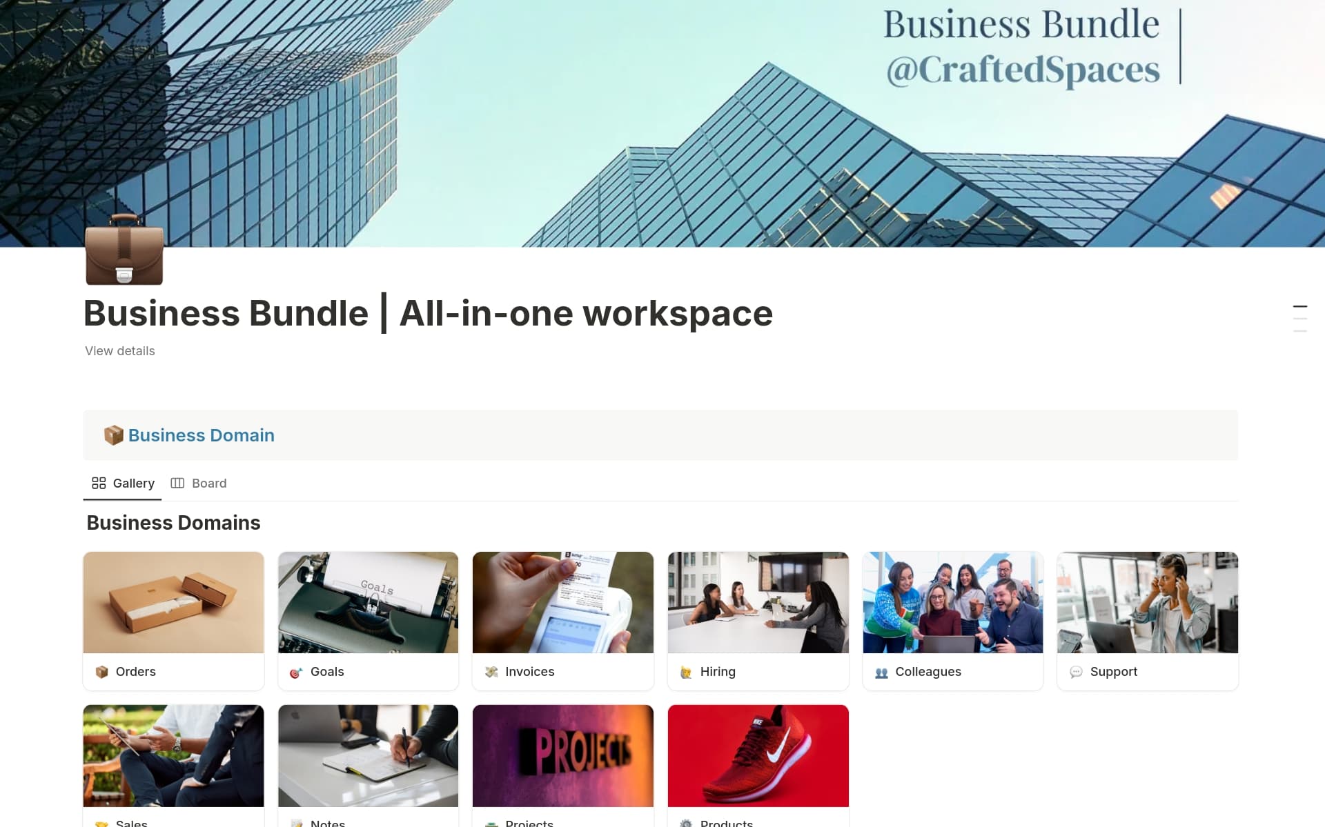 A template preview for Business Bundle | All-in-one workspace