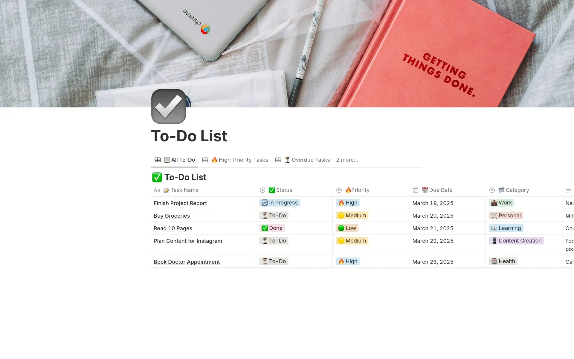 A template preview for To-Do List