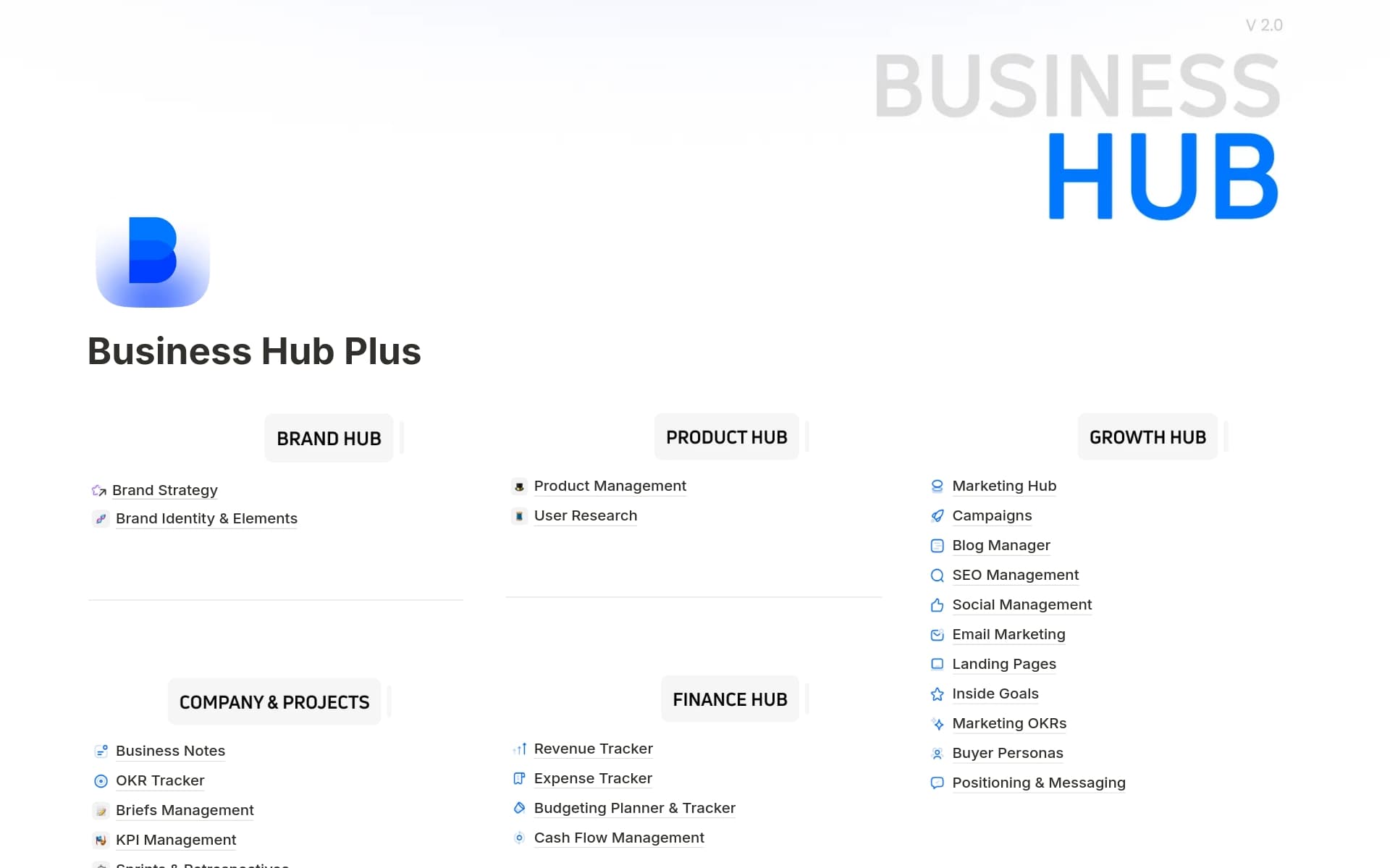 Tired of cobbling together multiple apps to form your Business? Me too. Business Hub Notion Template lets you capture and organize everything inside of Notion – turning it into an all-in-one workspace.