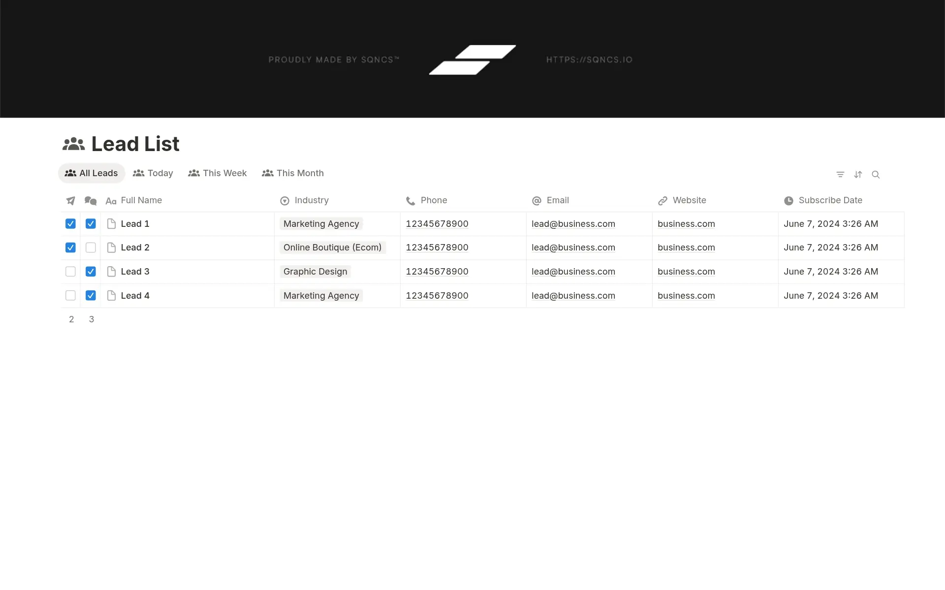 Organize and manage potential customers.