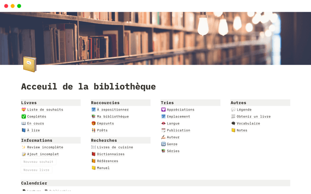 Acceuil de la bibliothèque